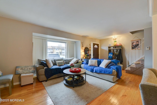 living room featuring hardwood / wood-style flooring