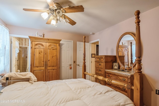 bedroom with a ceiling fan