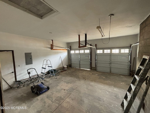 garage featuring electric panel