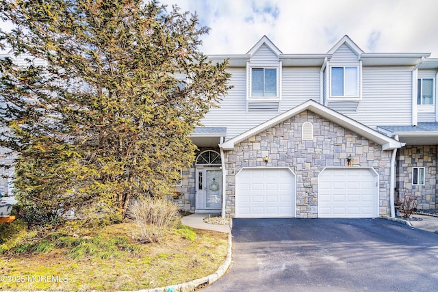 view of property featuring a garage