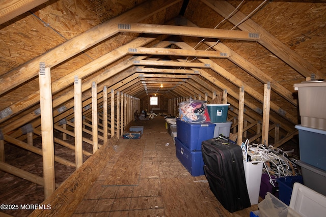 view of unfinished attic