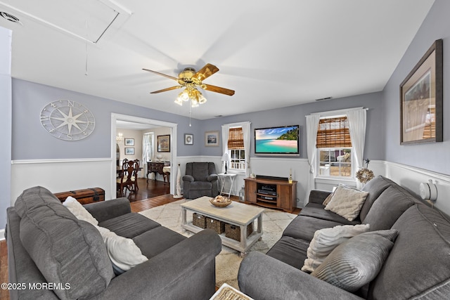 living room featuring light wood-type flooring