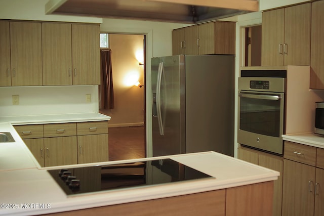 kitchen with appliances with stainless steel finishes and light countertops