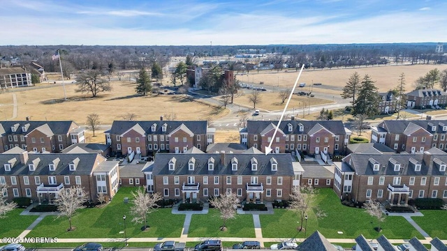 drone / aerial view with a residential view