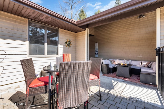 view of patio with an outdoor living space