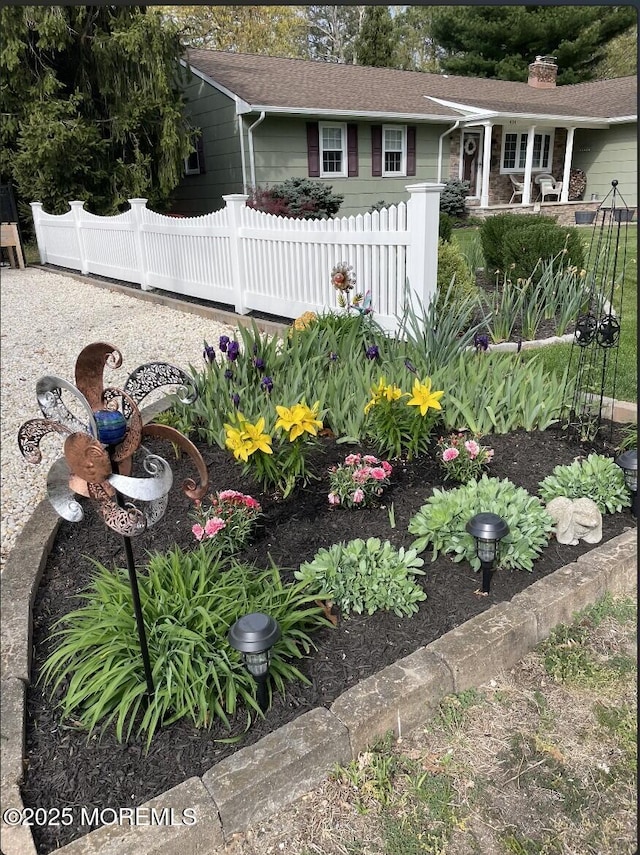 view of yard with a fenced front yard