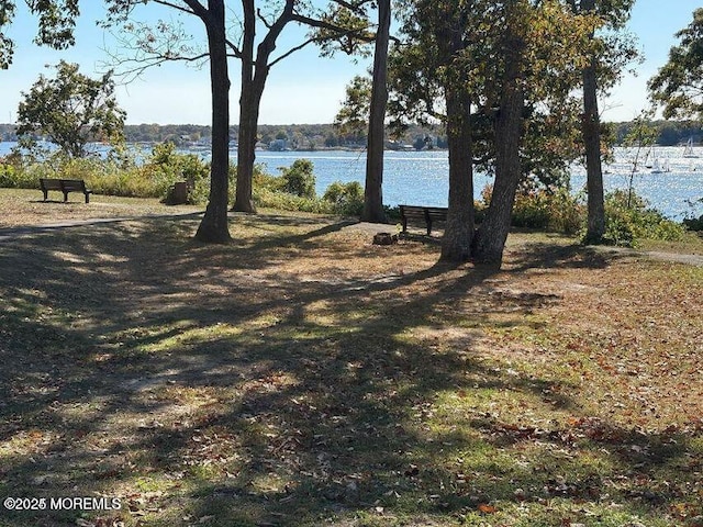 exterior space featuring a water view