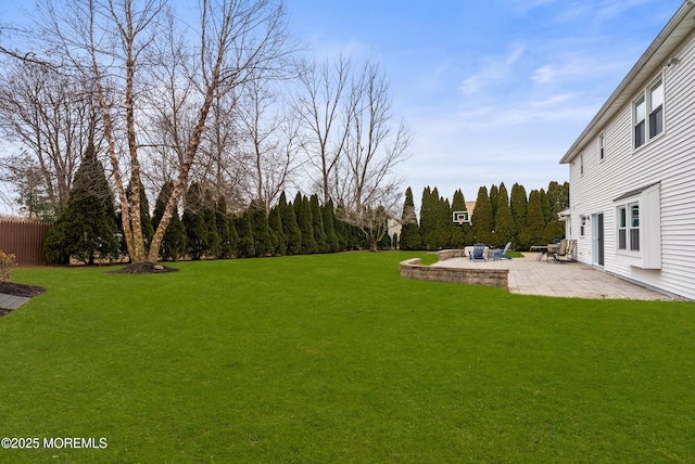 view of yard with a patio area