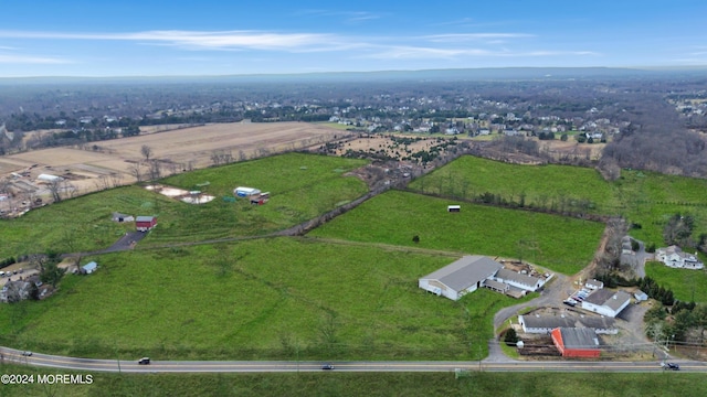 aerial view with a rural view