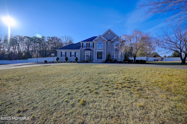 view of front of home with a front yard