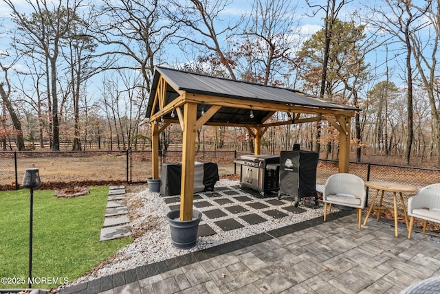 view of patio / terrace with a gazebo