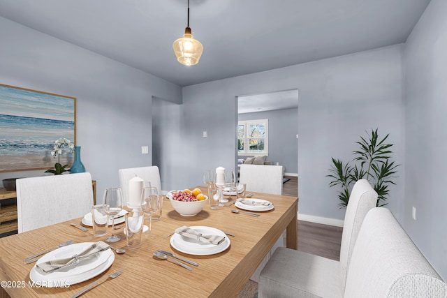 dining room with hardwood / wood-style flooring