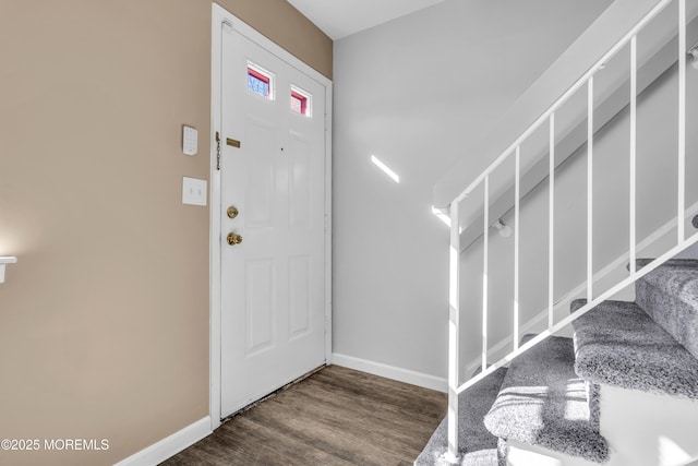 foyer featuring dark hardwood / wood-style floors