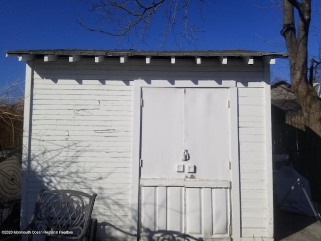 view of shed