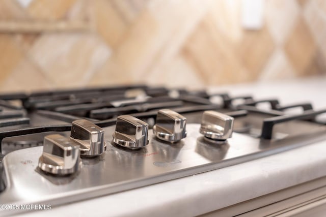 interior details with stainless steel gas cooktop