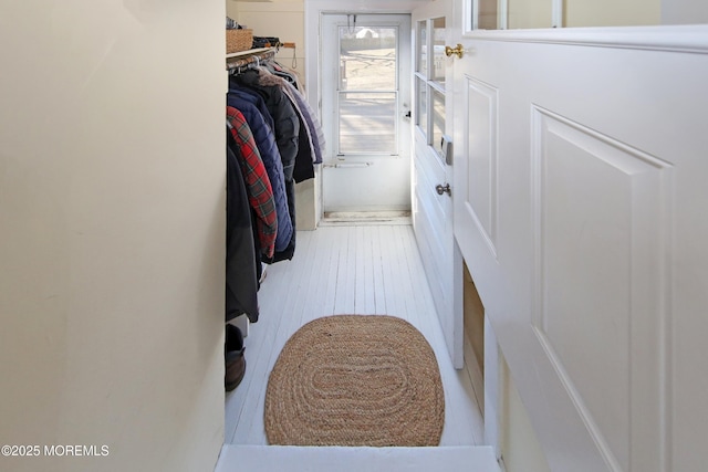 spacious closet with wood-type flooring