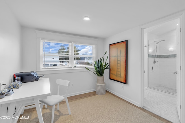 office featuring light hardwood / wood-style flooring