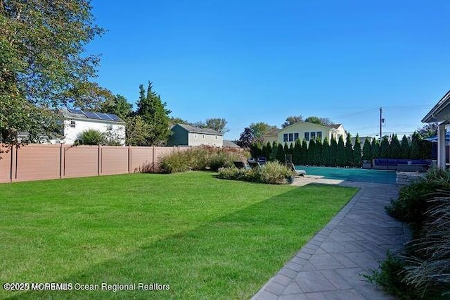 view of yard with a patio area