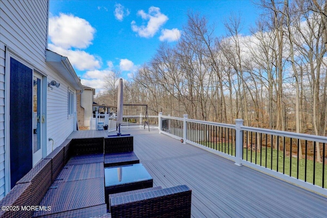 deck featuring an outdoor hangout area