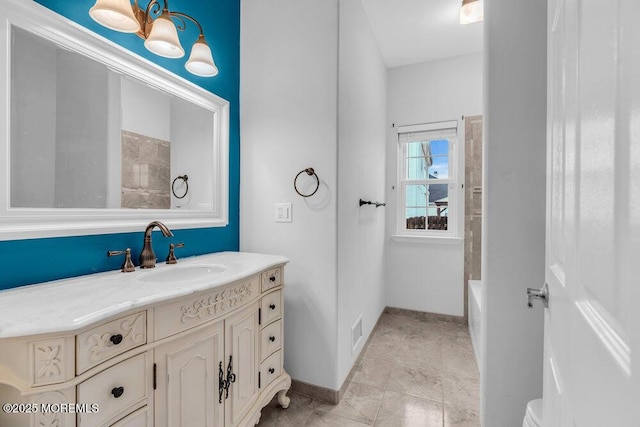 bathroom with  shower combination and vanity