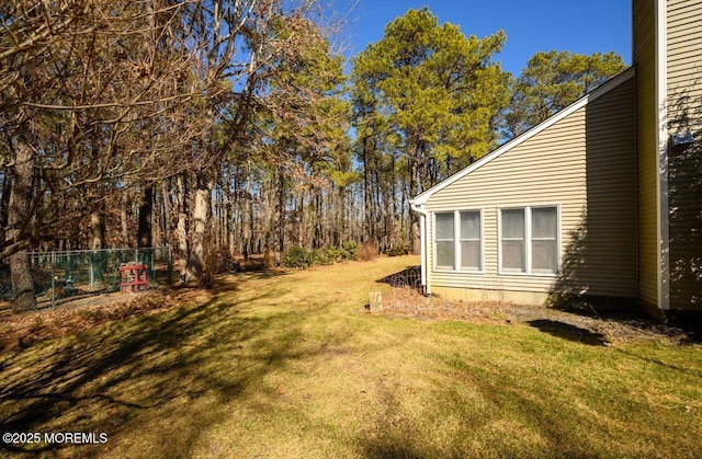 view of yard with fence