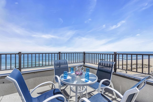 388 Ocean Ave N Unit 6D, Long Branch, NJ 07740 - patio / terrace with view of water and beach and outdoor dining area