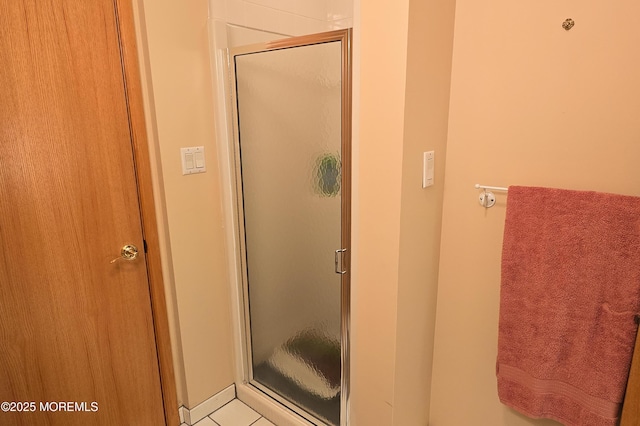 bathroom featuring a shower stall