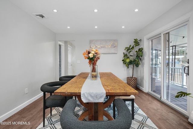 67 Grand Ave, Toms River, NJ 08753 - dining room featuring recessed lighting, wood finished floors, visible vents, and baseboards