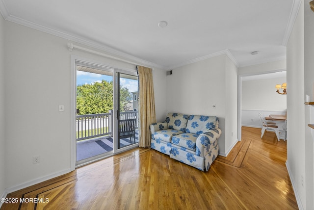 200 2nd Ave Unit 14, Belmar, NJ 07719 - sitting room with wood finished floors, ornamental molding, and baseboards