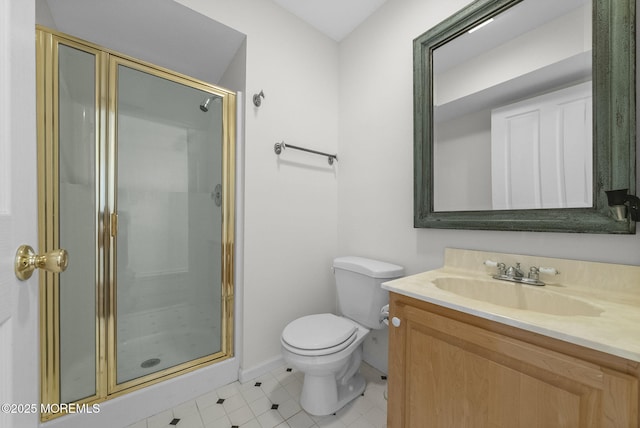 200 2nd Ave Unit 14, Belmar, NJ 07719 - full bath with a stall shower, vanity, toilet, baseboards, and tile patterned flooring