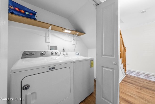 200 2nd Ave Unit 14, Belmar, NJ 07719 - laundry room with separate washer and dryer, light wood-style floors, and baseboards
