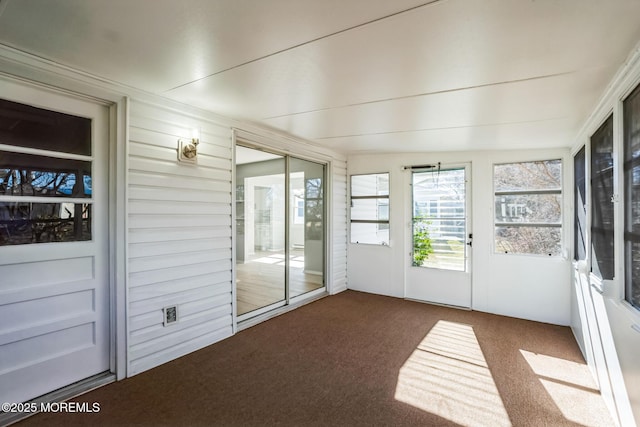 view of unfurnished sunroom