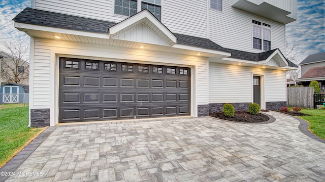 view of garage