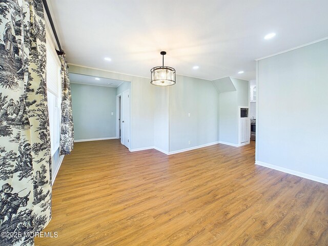 78 Lake Ave, Ocean Grove, NJ 07756 - unfurnished room featuring light wood-type flooring, crown molding, baseboards, and recessed lighting