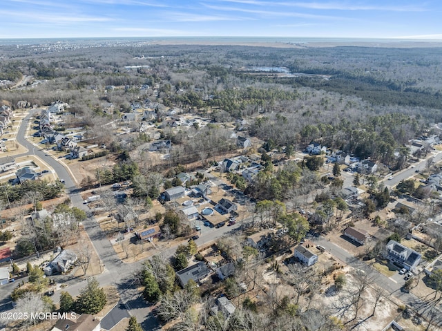 aerial view with a residential view