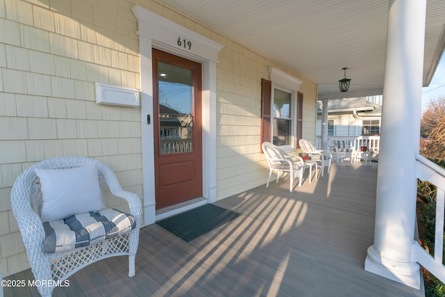 exterior space with covered porch