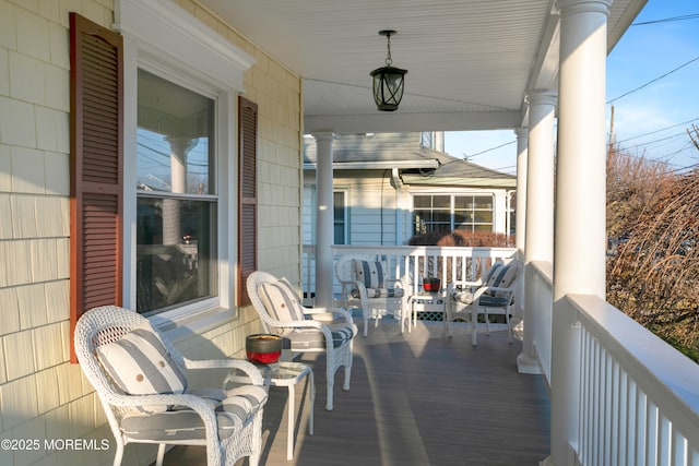 deck with a porch