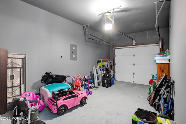 garage featuring electric panel