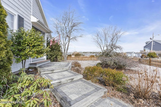 view of yard with fence