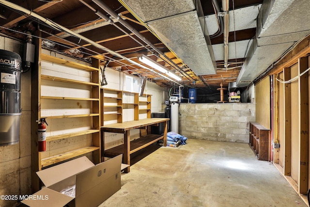 view of unfinished basement