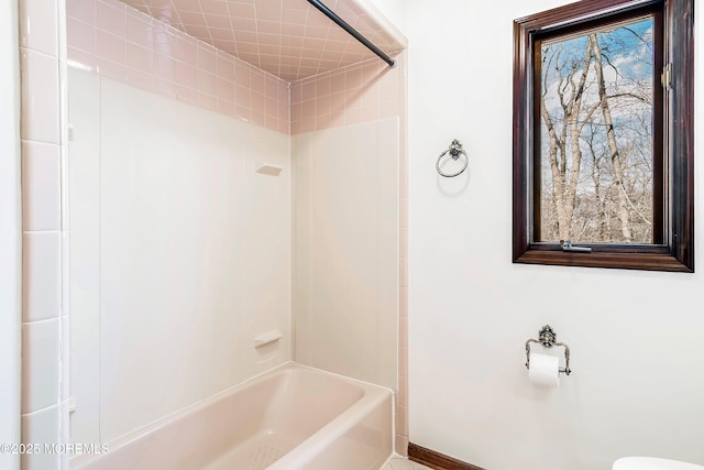 bathroom featuring bathtub / shower combination