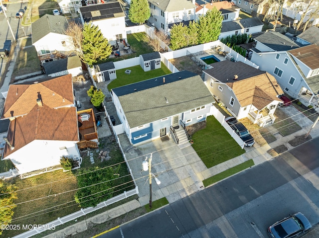 bird's eye view featuring a residential view