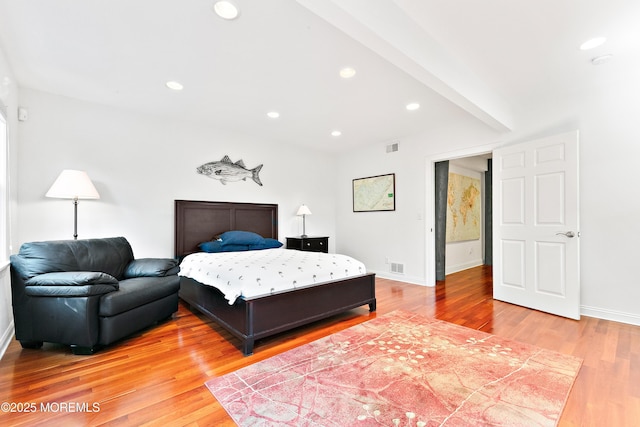 605 Broadway, Barnegat Light, NJ 08006 - bedroom with recessed lighting, visible vents, baseboards, and light wood-style floors