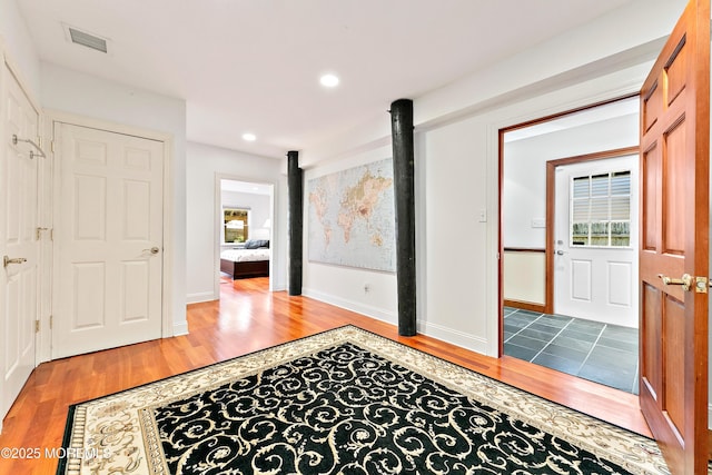 605 Broadway, Barnegat Light, NJ 08006 - entryway featuring recessed lighting, wood finished floors, visible vents, and a wealth of natural light