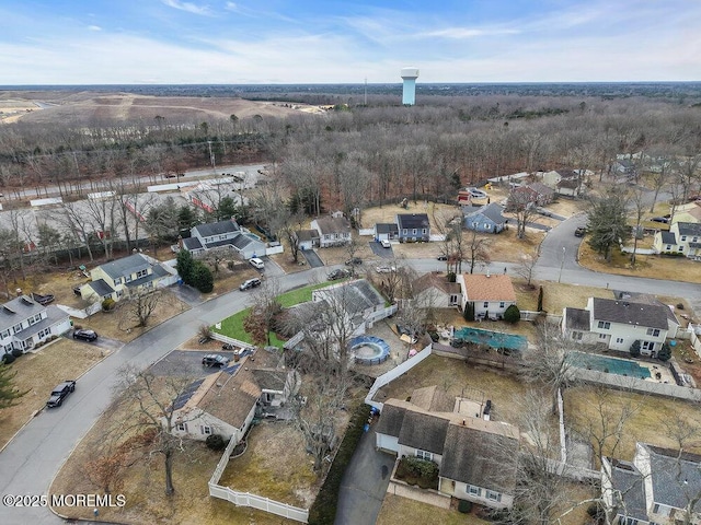 aerial view featuring a residential view