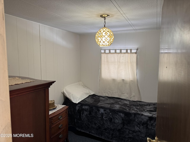 bedroom with a textured ceiling