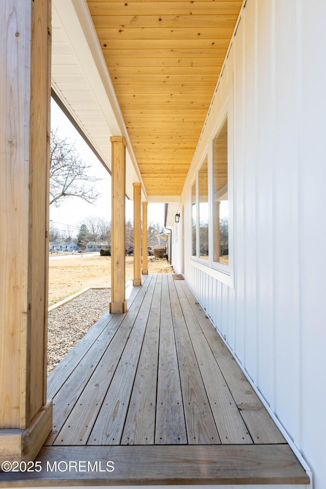 deck with covered porch