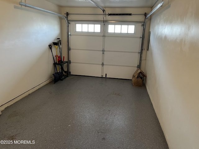 garage with baseboards