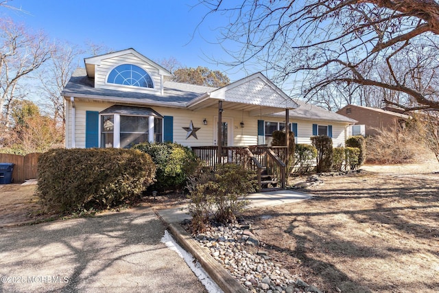 view of front of property with fence