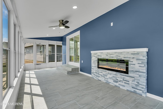 view of patio with a ceiling fan